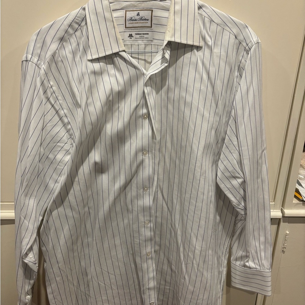 Men's White Striped Shirt